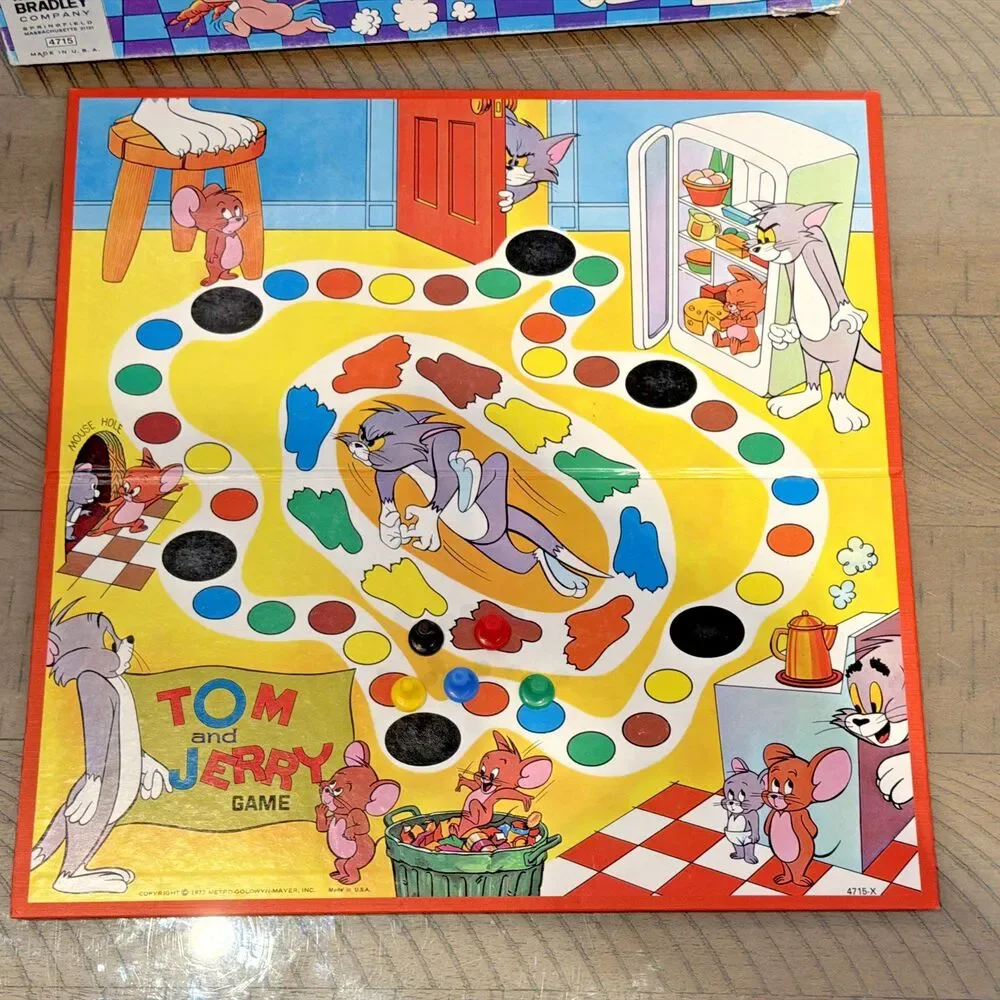 Vintage Tom and Jerry Board Game Milton Bradley 1968 Classic Cartoon Complete